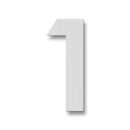 Número acero "1" metálico