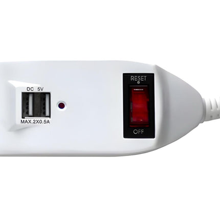 Alargador Zapatilla con Switch 6 posiciones 2 USB- Cert. SEC