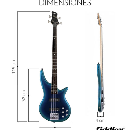 Bajo Eléctrico Azul Fiddler + Amplificador 20 W