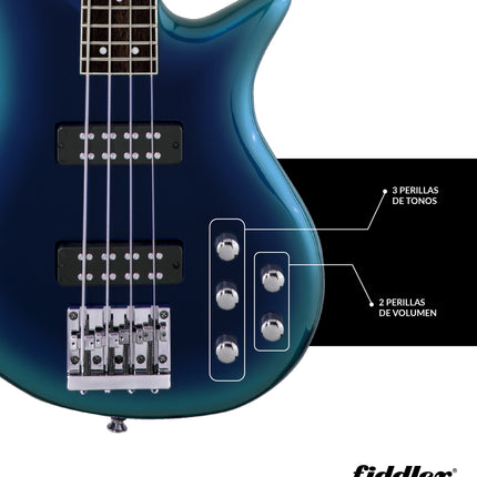Bajo Eléctrico Azul Fiddler + Amplificador 20 W
