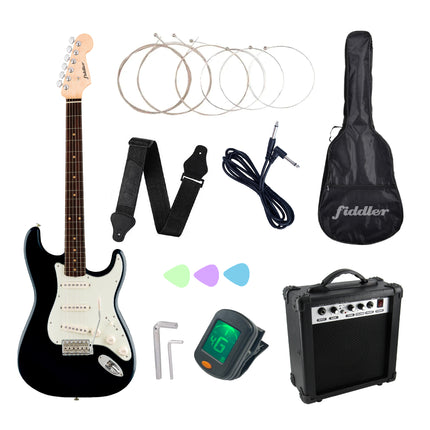 Combo Guitarra Eléctrica Negra + Amplificador Fiddler