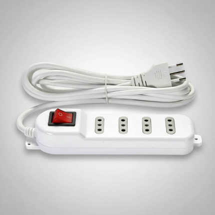 Alargador Zapatilla con Switch 4 posiciones 3 Metros Blanco