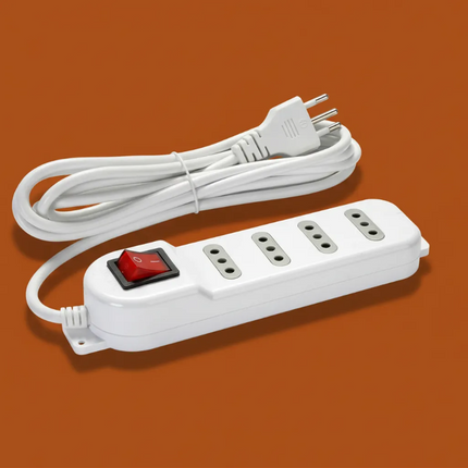Alargador Zapatilla con Switch 4 posiciones 3 Metros Blanco
