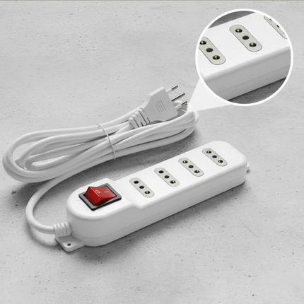 Alargador Zapatilla con Switch 4 posiciones 3 Metros Blanco