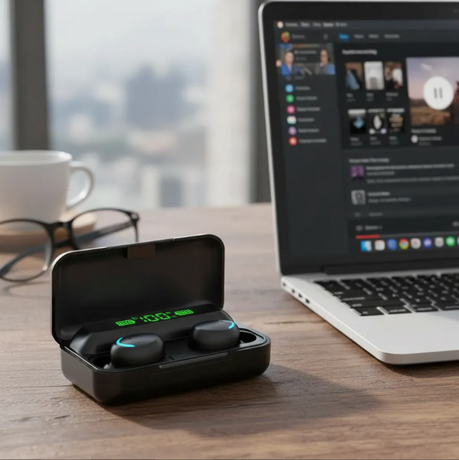 Audífonos TWS BT Estuche Power Bank