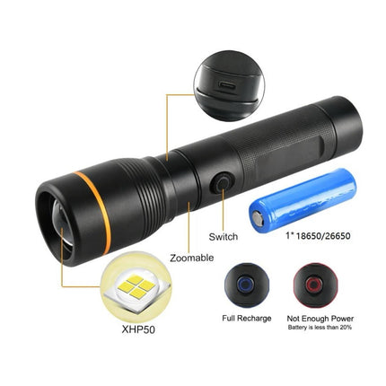 Linterna Led Táctica Recargable 1600 Lúmenes