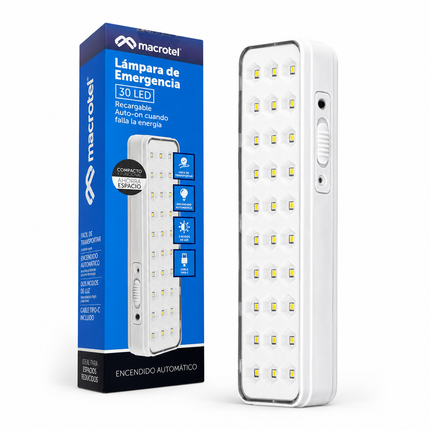 LAMPARA DE EMERGENCIA 30 LED MACROTEL