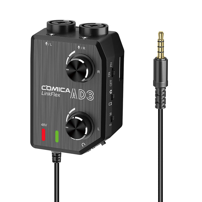 Mixer Preamplificador Comica AX3 para Celulares y DSLR