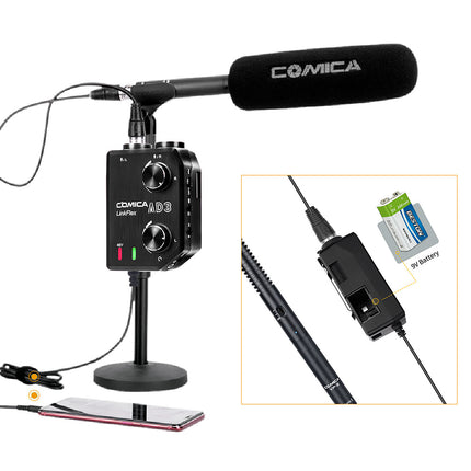 Mixer Preamplificador Comica AX3 para Celulares y DSLR