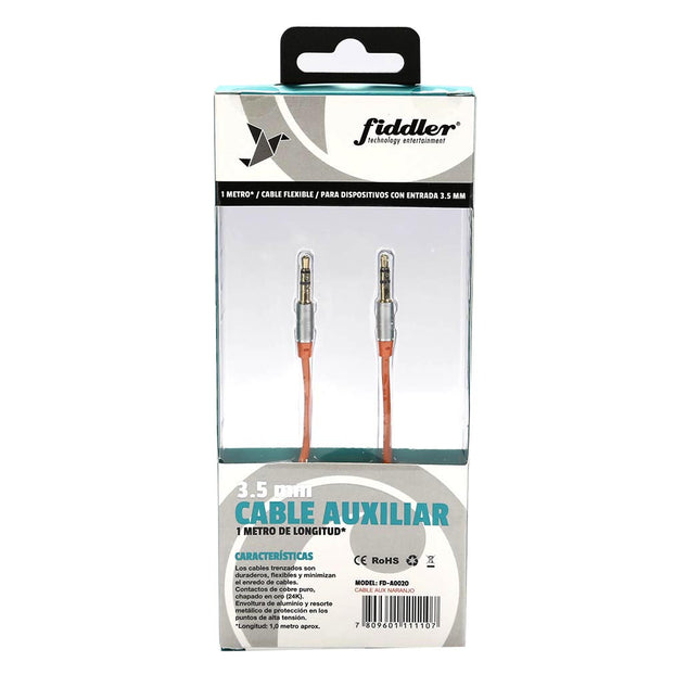 Cable De Audio Miniplug Fiddler 1 Metro Naranjo