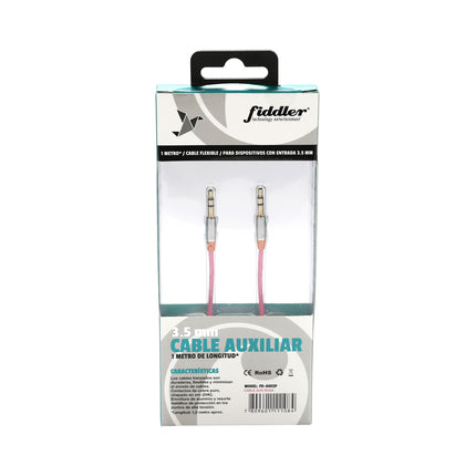 Cable De Audio Miniplug Fiddler 1 Metro Rosado