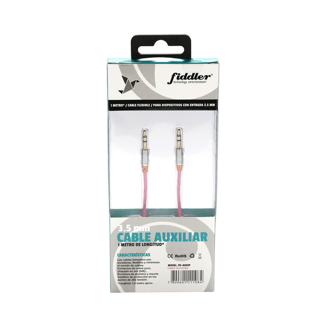 Cable De Audio Miniplug Fiddler 1 Metro Rosado
