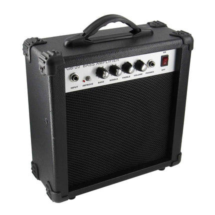 Bajo Eléctrico Fiddler Negro + Amplificador 20W