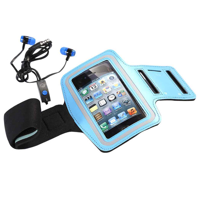 Fitness Kit Fiddler Armband Con Audífonos Azul.