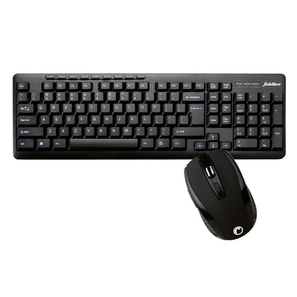 Kit Teclado y Mouse Inalámbricos Fiddler 2.4 GHz USB Negro