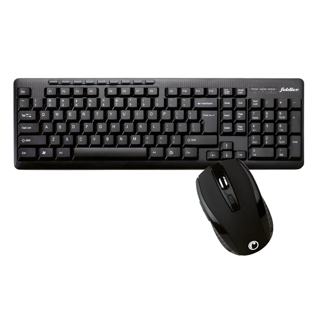 Kit Teclado y Mouse Inalámbricos Fiddler 2.4 GHz USB Negro
