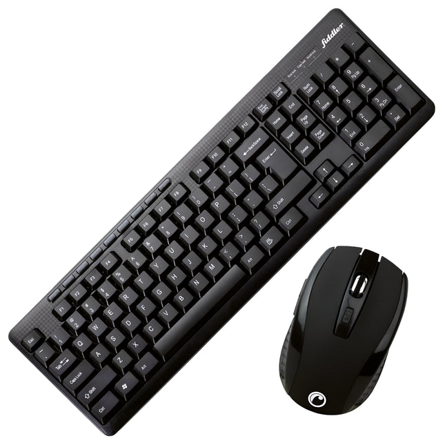 Kit Teclado y Mouse Inalámbricos Fiddler 2.4 GHz USB Negro