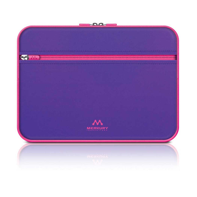 Funda tablet 7" solid zipper, morado-rosa