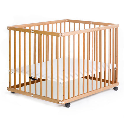 Corral Cuna 2 en 1 Altura Ajustable en Madera Happy Dino