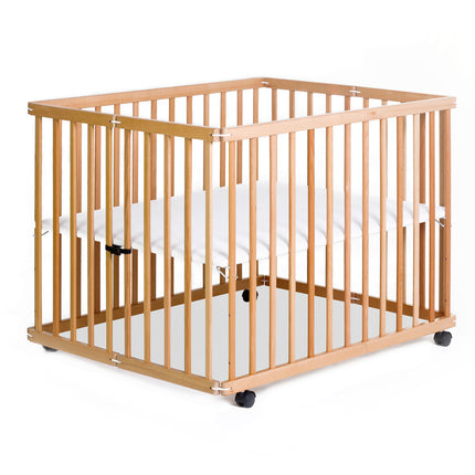 Corral Cuna 2 en 1 Altura Ajustable en Madera Happy Dino