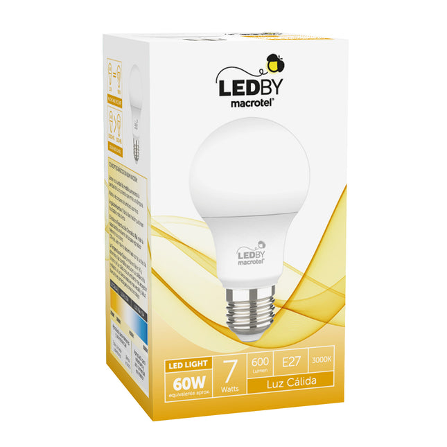 Ampolleta Led a60 7w Luz Cálida