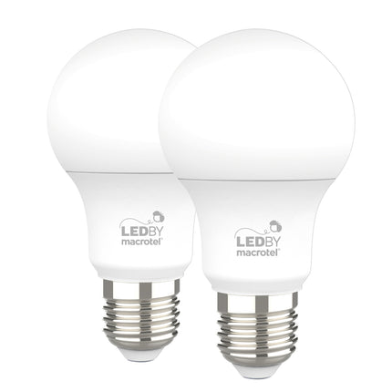 Pack 2 Ampolletas Led A60 9W Luz Fría