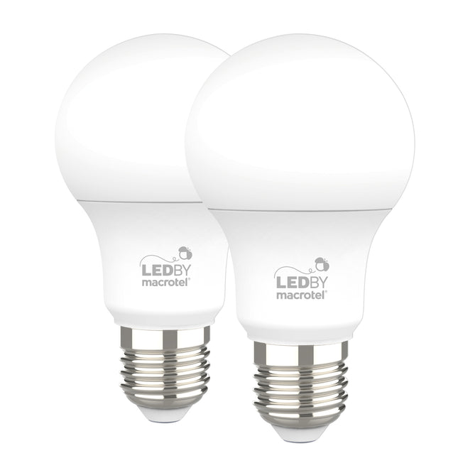 Pack 2 Ampolletas Led A60 9W Luz Fría