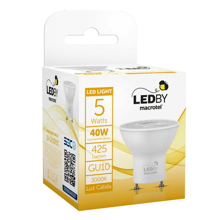 Ampolleta Led gu10 5w Luz Cálida