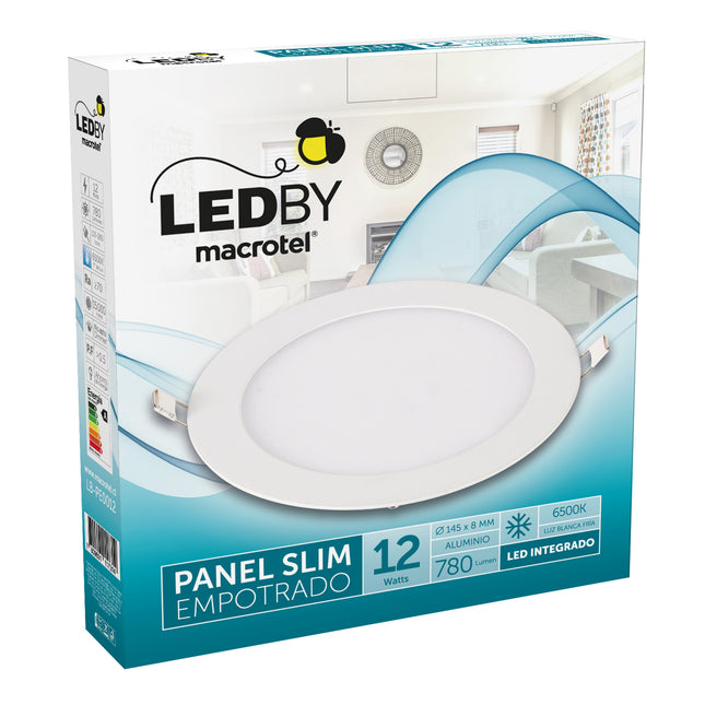 Plafón Empotrado 12W Luz Fría