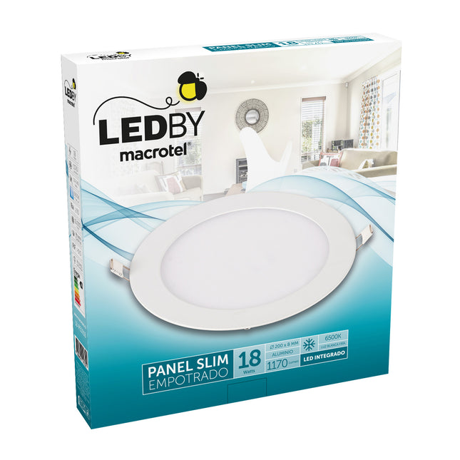 Plafón Empotrado 18w Luz Fría