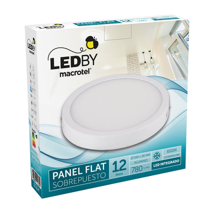 Plafón Sobrepuesto 12W Luz Fría Aluminio