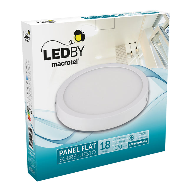 Plafón Sobrepuesto 18w Luz Fría Aluminio