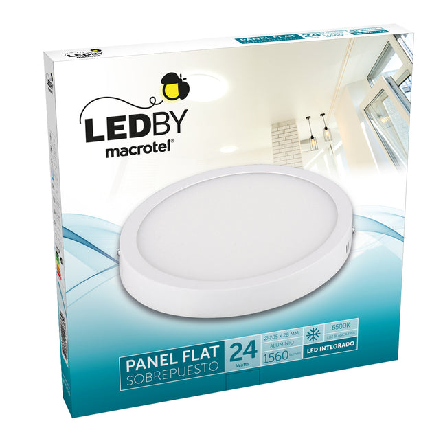 Plafón Sobrepuesto 24W Luz Fría Aluminio