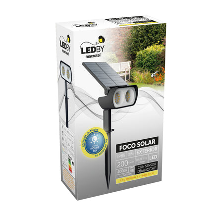 Foco Led Exterior con Panel Solar Luz Natural