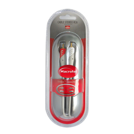 Cable Rca Stereo Profesional Macrotel 1,8 Metros