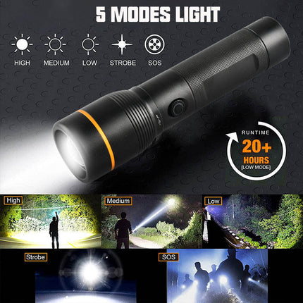 Linterna Led Táctica Recargable 1600 Lúmenes