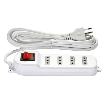 Alargador Zapatilla con Switch 4 posiciones 3 Metros Blanco