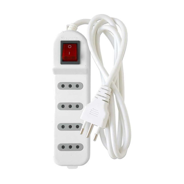 Alargador Zapatilla con Switch 4 posiciones 3 Metros Blanco