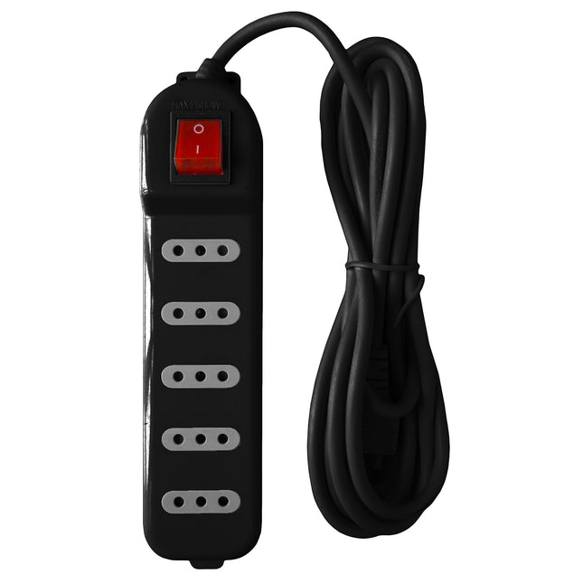 Alargador Zapatilla - Switch 5 Posiciones 3mts Negro