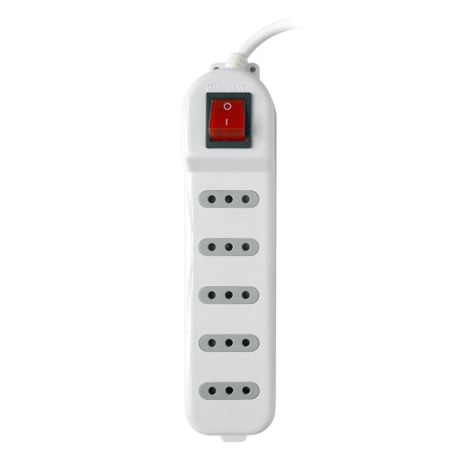 Alargador Zapatilla con Switch 5 Posiciones 5 Metros Blanco
