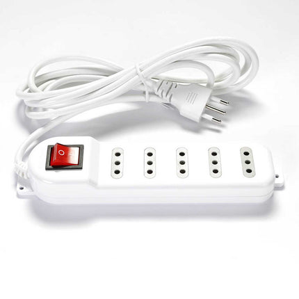 Alargador Zapatilla con Switch 5 posiciones 3 Metros Blanco