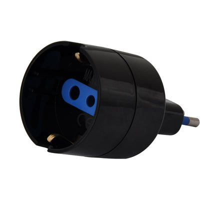 Adaptador Schuko Certificado 10A 250V 1500W Negro Macrotel