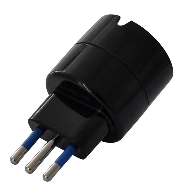 Adaptador Schuko Certificado 10A 250V 1500W Negro Macrotel