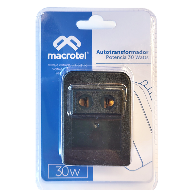 Transformador de voltaje 220v a 110v 30W Macrotel