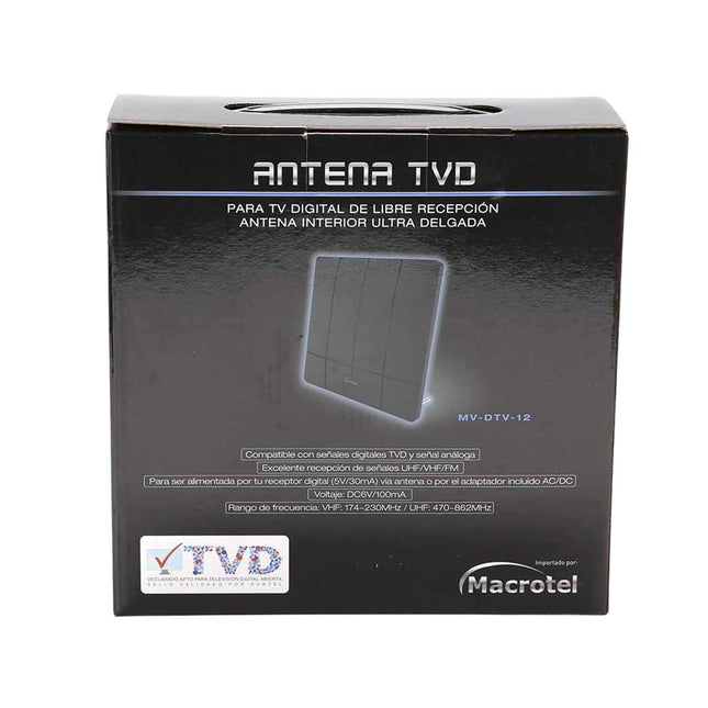 Antena Digital Macrotel para Interiores Ultra Delgada
