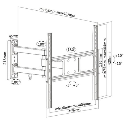 Soporte TV Universal Brazo Móvil Articulado 37-70" Hasta35kg