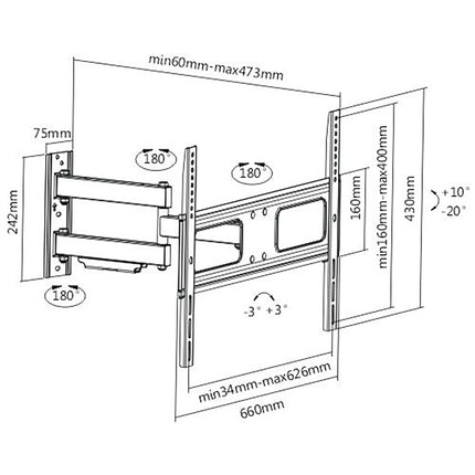 Soporte TV Móvil Articulado 32"-65" - Hasta 35kg