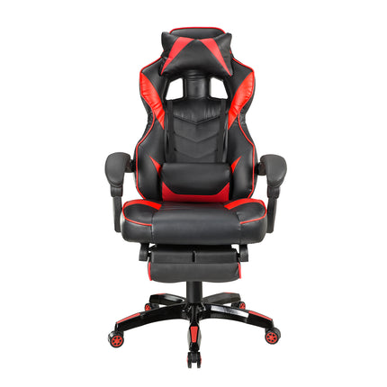 Silla Gamer Ergonómica Con Reposapiés Macrotel Negro/rojo