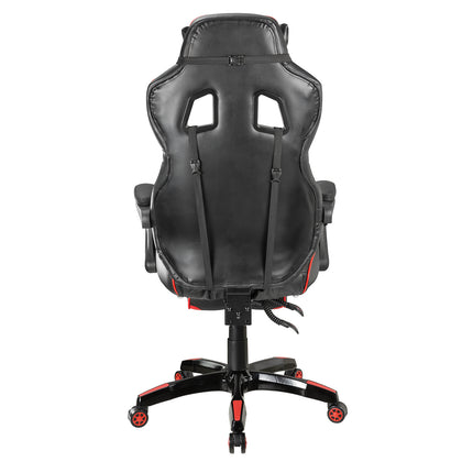 Silla Gamer Ergonómica Con Reposapiés Macrotel Negro/rojo