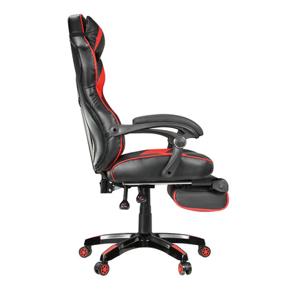 Silla Gamer Ergonómica Con Reposapiés Macrotel Negro/rojo